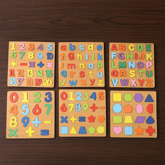 Wooden Learning Puzzle Board - (Mix  Design / 1 Pc)