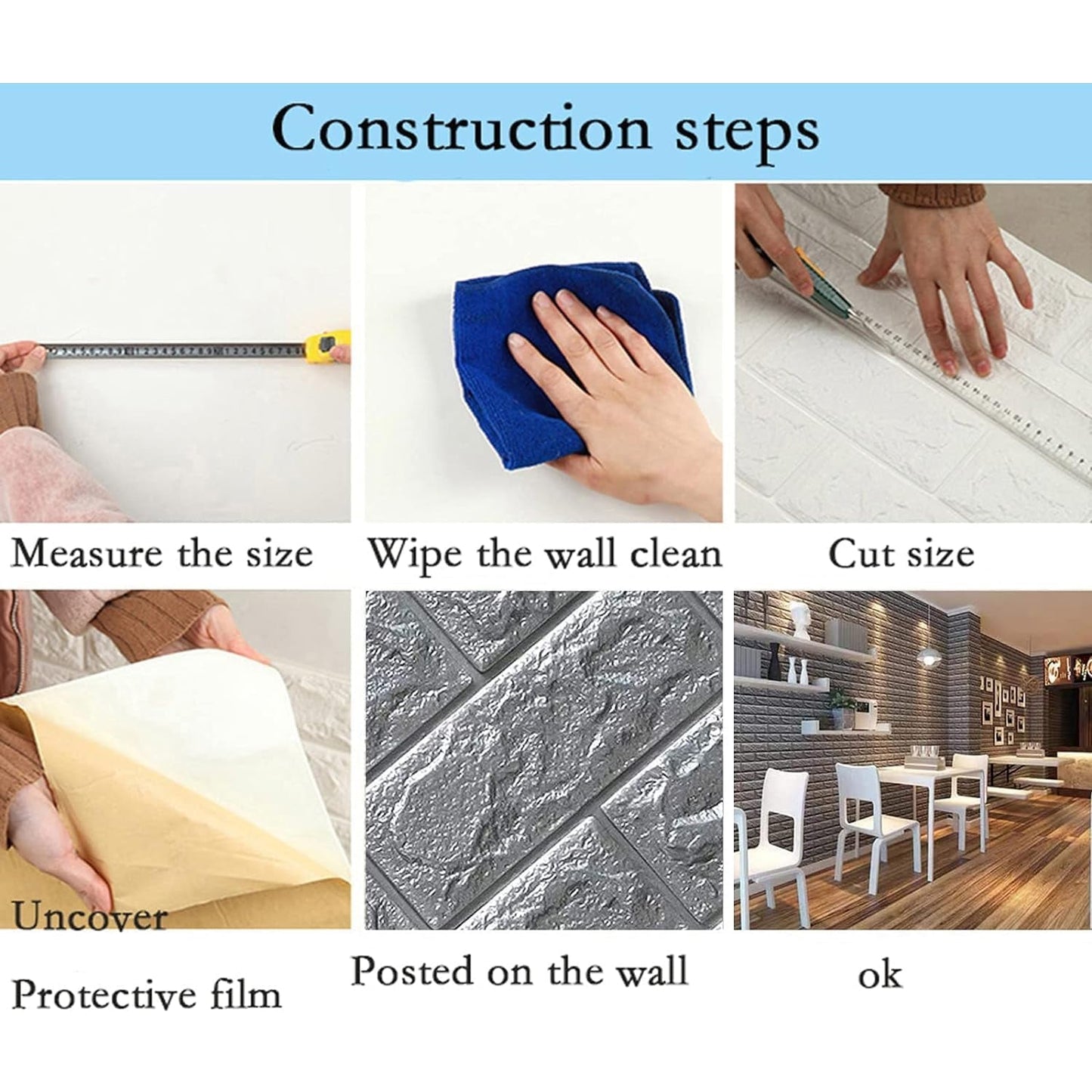 Wallpaper 3D Foam Wallpaper Sticker Panels (76 x 70 Cm / 1 Pc)