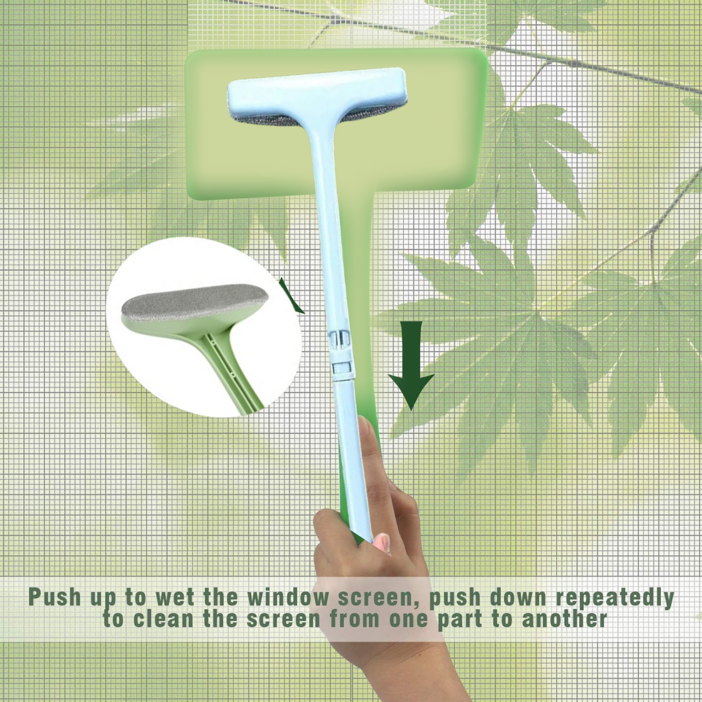 Window Screen Cleaning Brush With Extendable Handle (1 Pc)