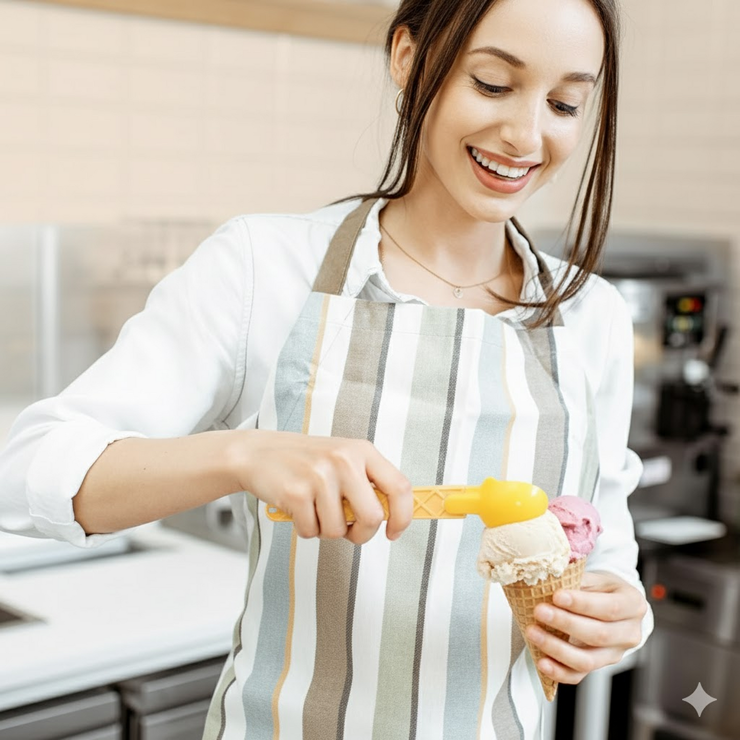 2-Piece Plastic Ice Cream & Watermelon Scooper with Trigger Dipper