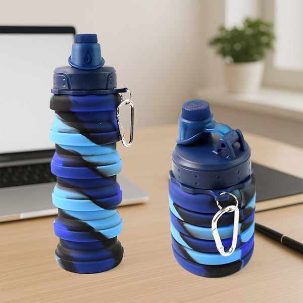 Silicone Foldable Water Bottle (1 Pc / 24 cm Foldable / 500 ML)